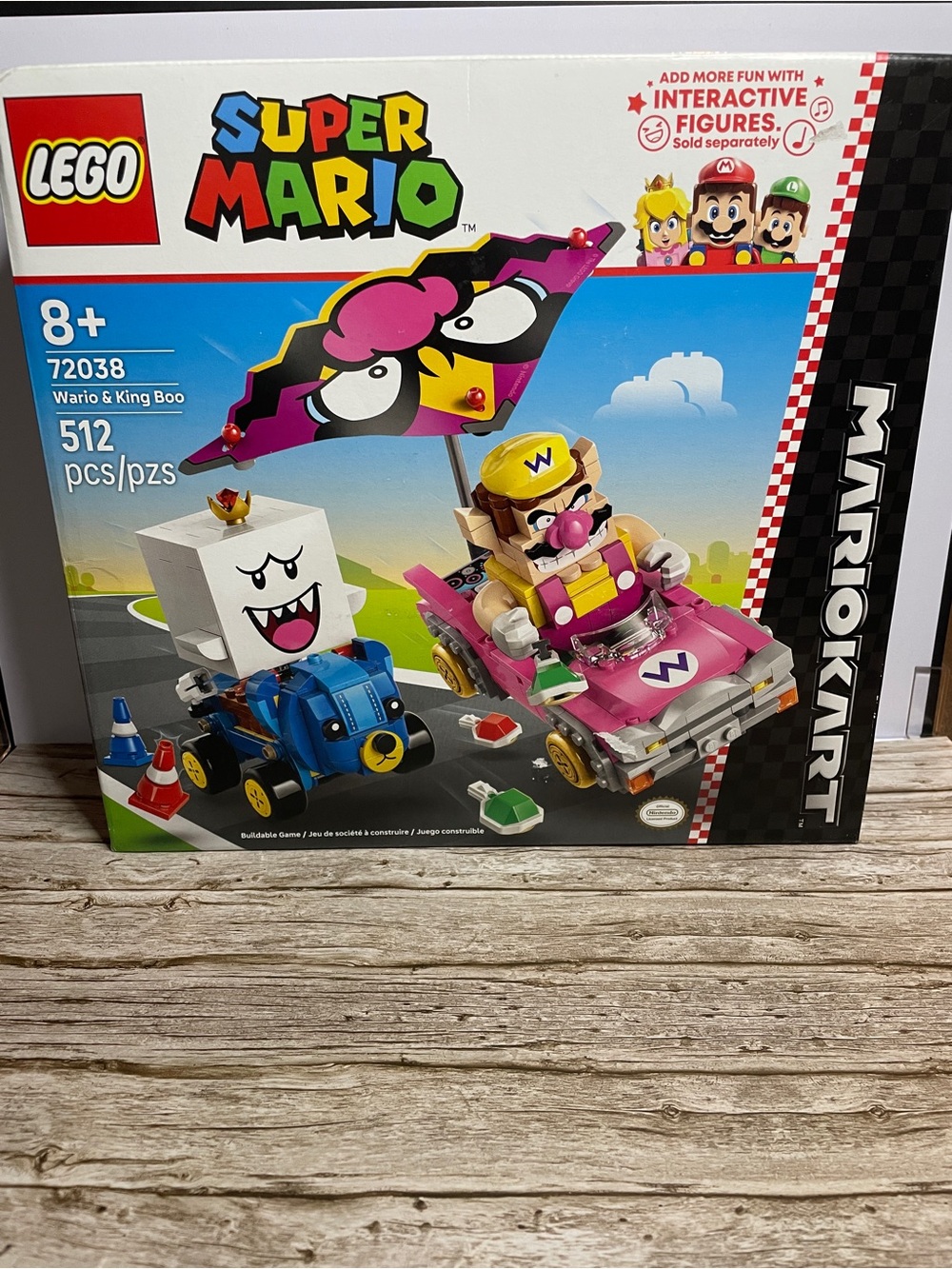 Lego Super Mario Wario in Pink Kart & King Boo in Blue Kart